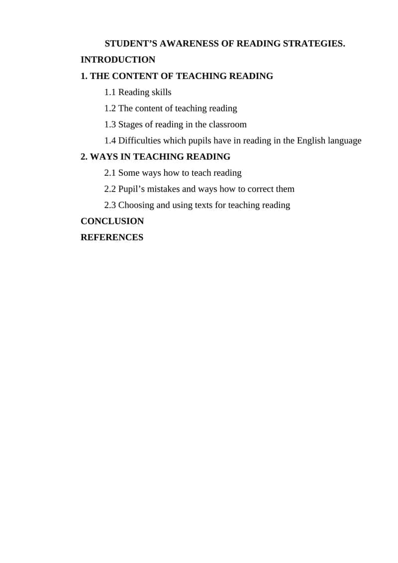 STUDENT’S AWARENESS OF READING STRATEGIES