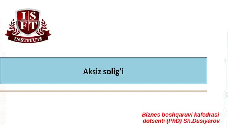 Aksiz solig‘i