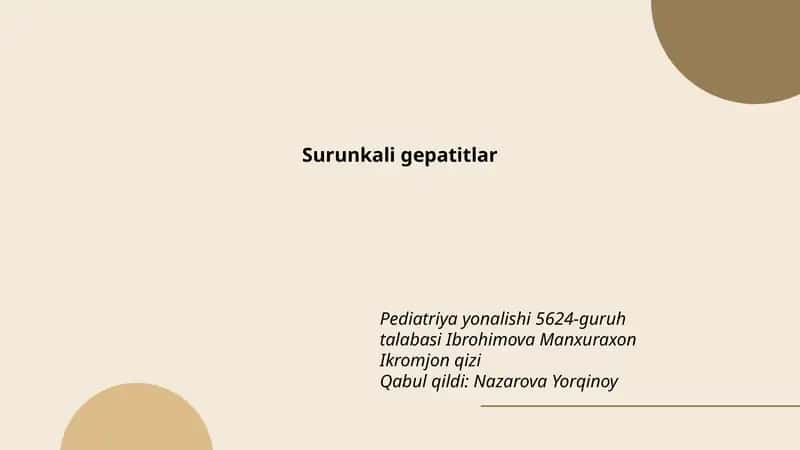 Surunkali gepatitlar