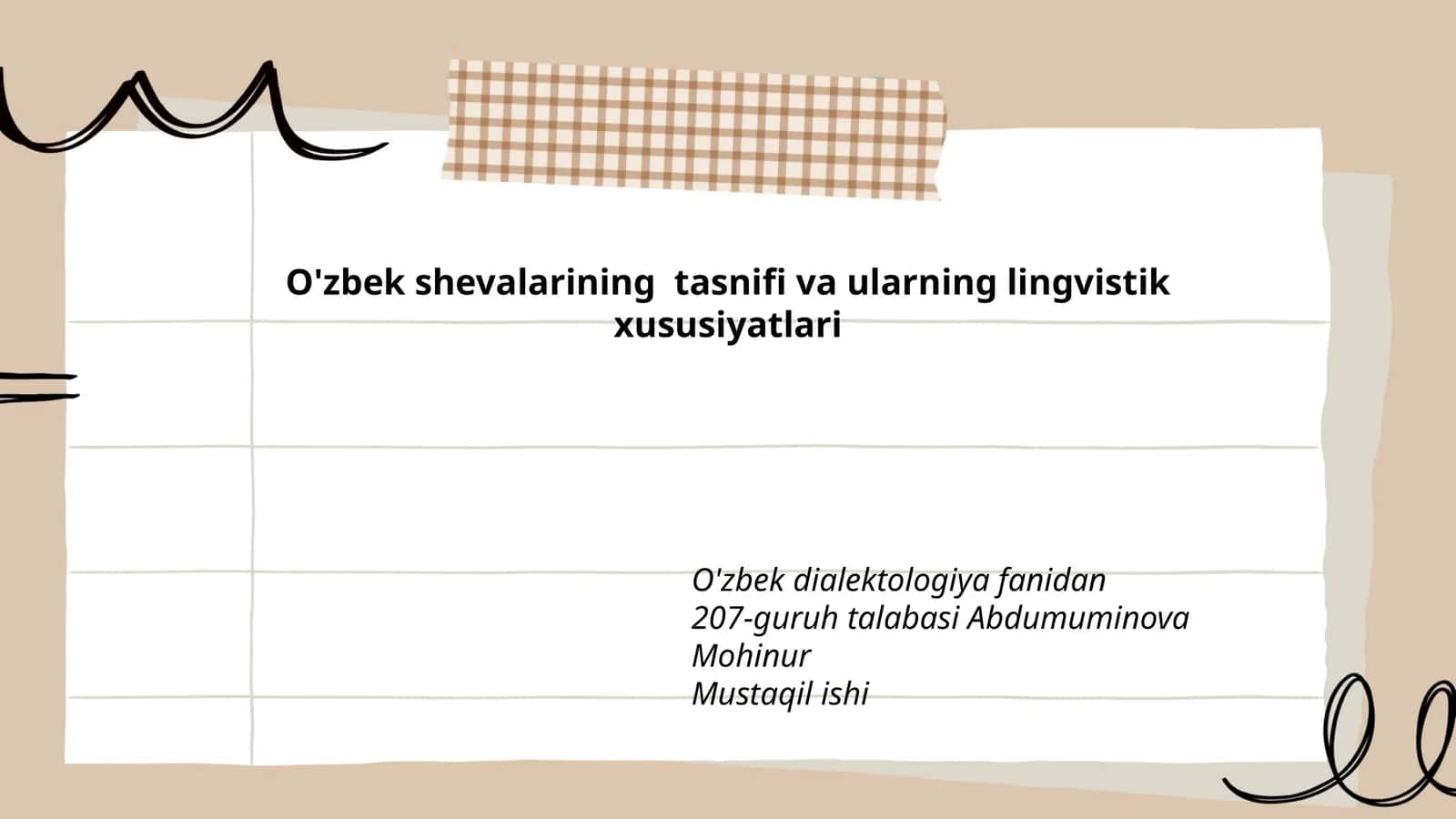 O'zbek shevalarining tasnifi va ularning lingvistik xususiyatlari
