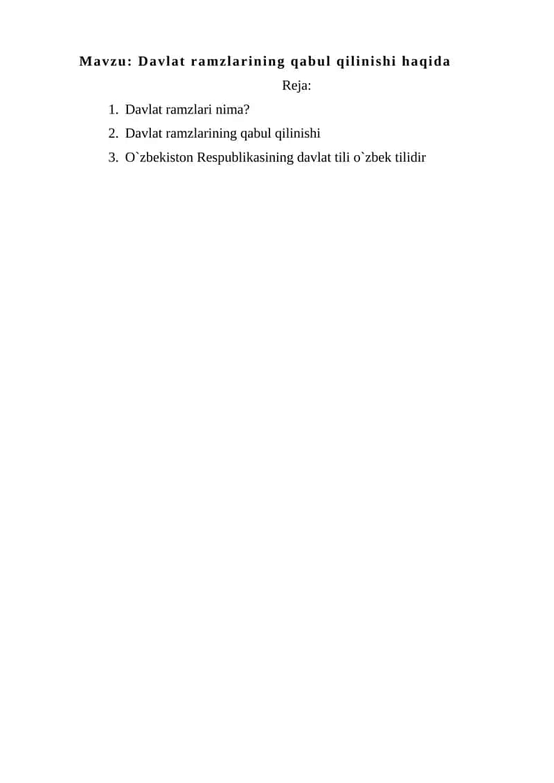 Davlat ramzlarining qabul qilinishi haqida
