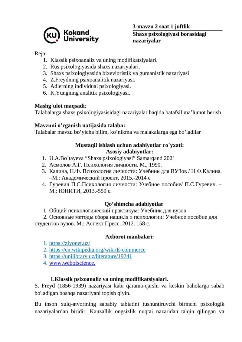 3-mavzu 2 soat 1 juftlik
