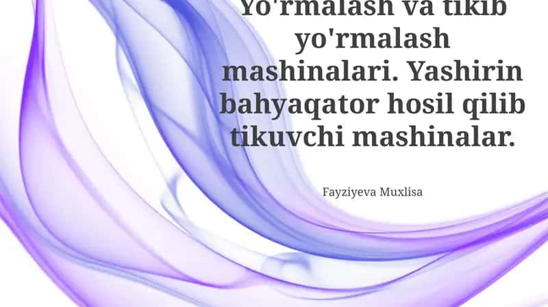 Tikuv Mashinalarining Umumiy Ko'rinishi