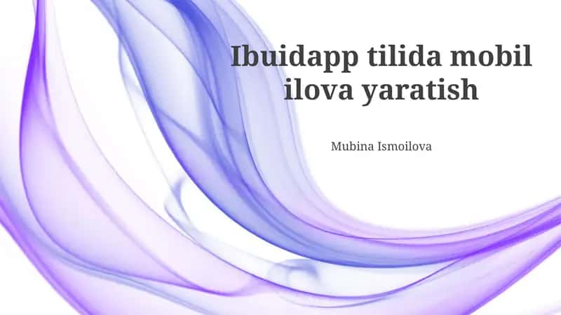 Ibuildapp tilida mobil ilova yaratish