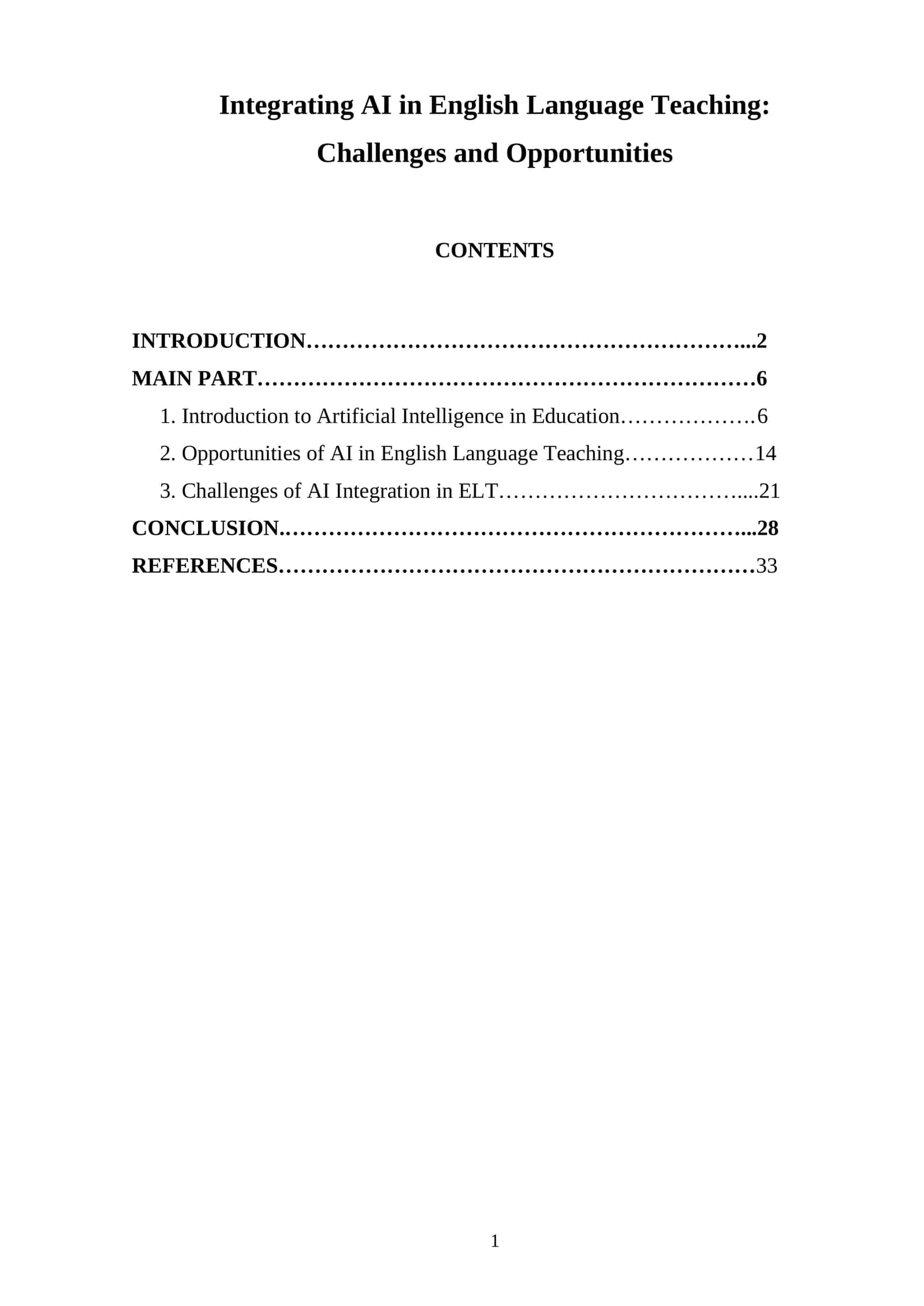Integrating AI in English Language Teaching: Challenges and Opportunities