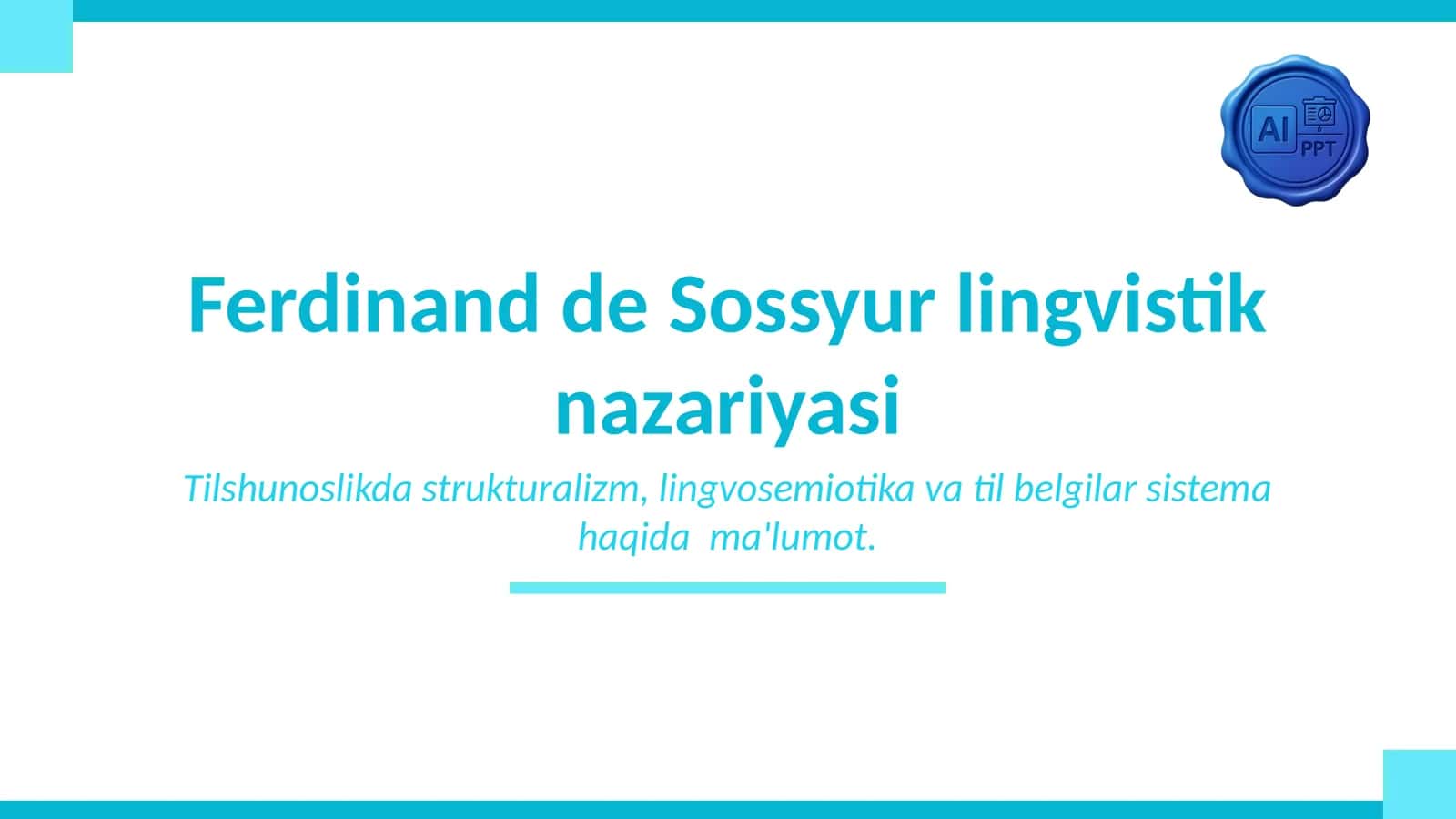 Ferdinand de Sossyur lingvistik nazariyasi