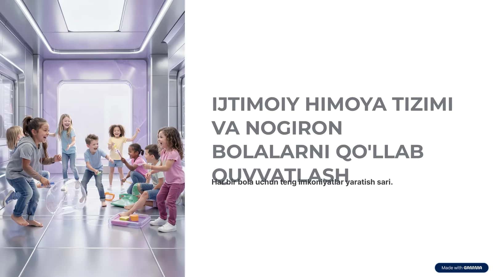 IJTIMOIY HIMOYA TIZIMI VA NOGIRON BOLALARNI QO'LLAB QUVVATLASH