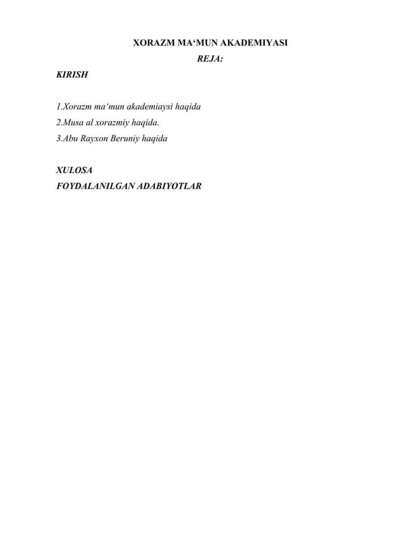 XORAZM MA‘MUN AKADEMIYASI