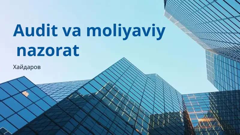 Audit va moliyaviy nazorat