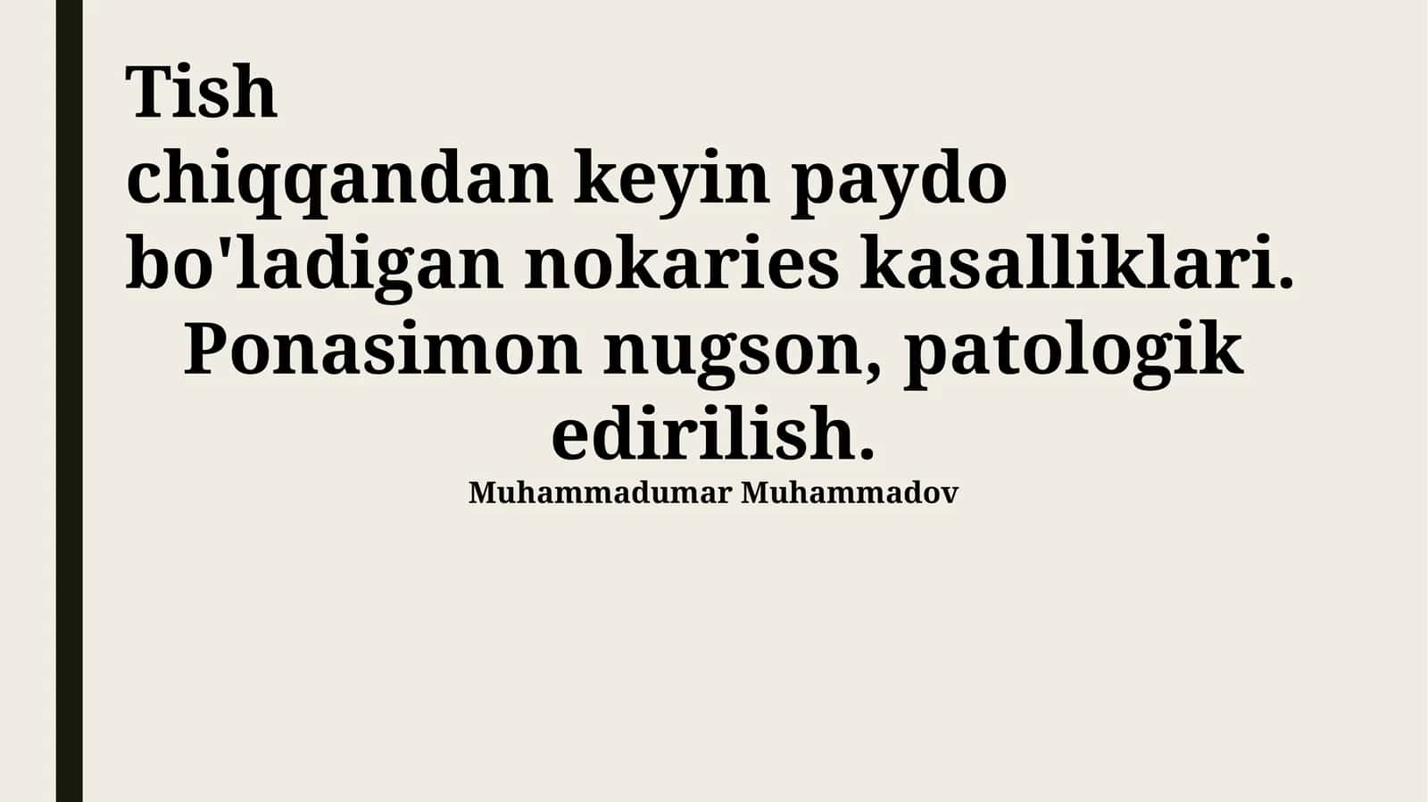 Tish chiqqandan keyin paydo bo'ladigan nokaries kasalliklari. Ponasimon nugson, patologik edirilish