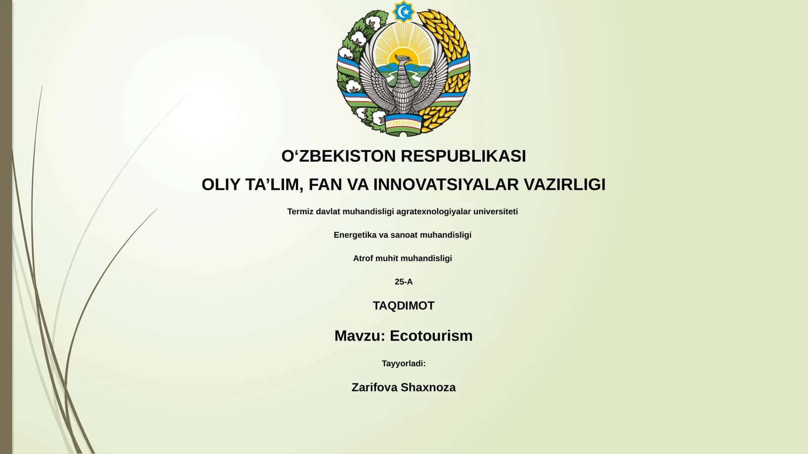 Ekoturizmning ta'rifi va mohiyati