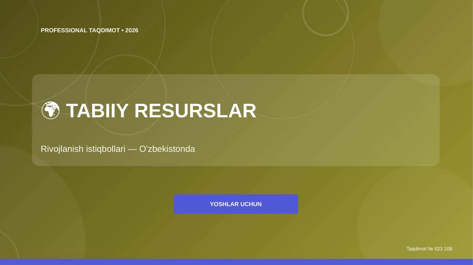 Tabiiy resurslar: rivojlanish istiqbollari