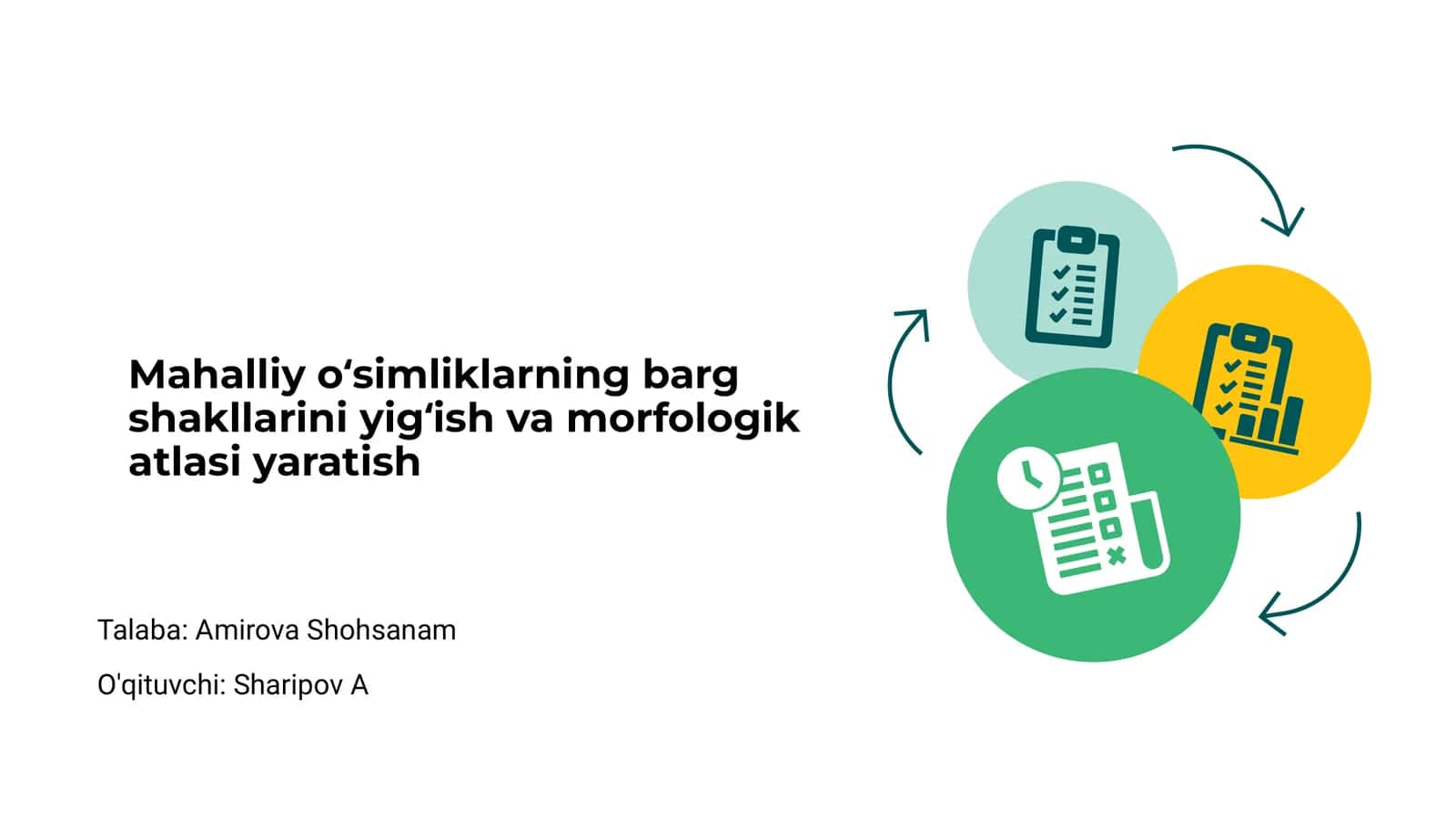 Mahalliy oʻsimliklarning barg shakllarini yigʻish va morfologik atlasi yaratish