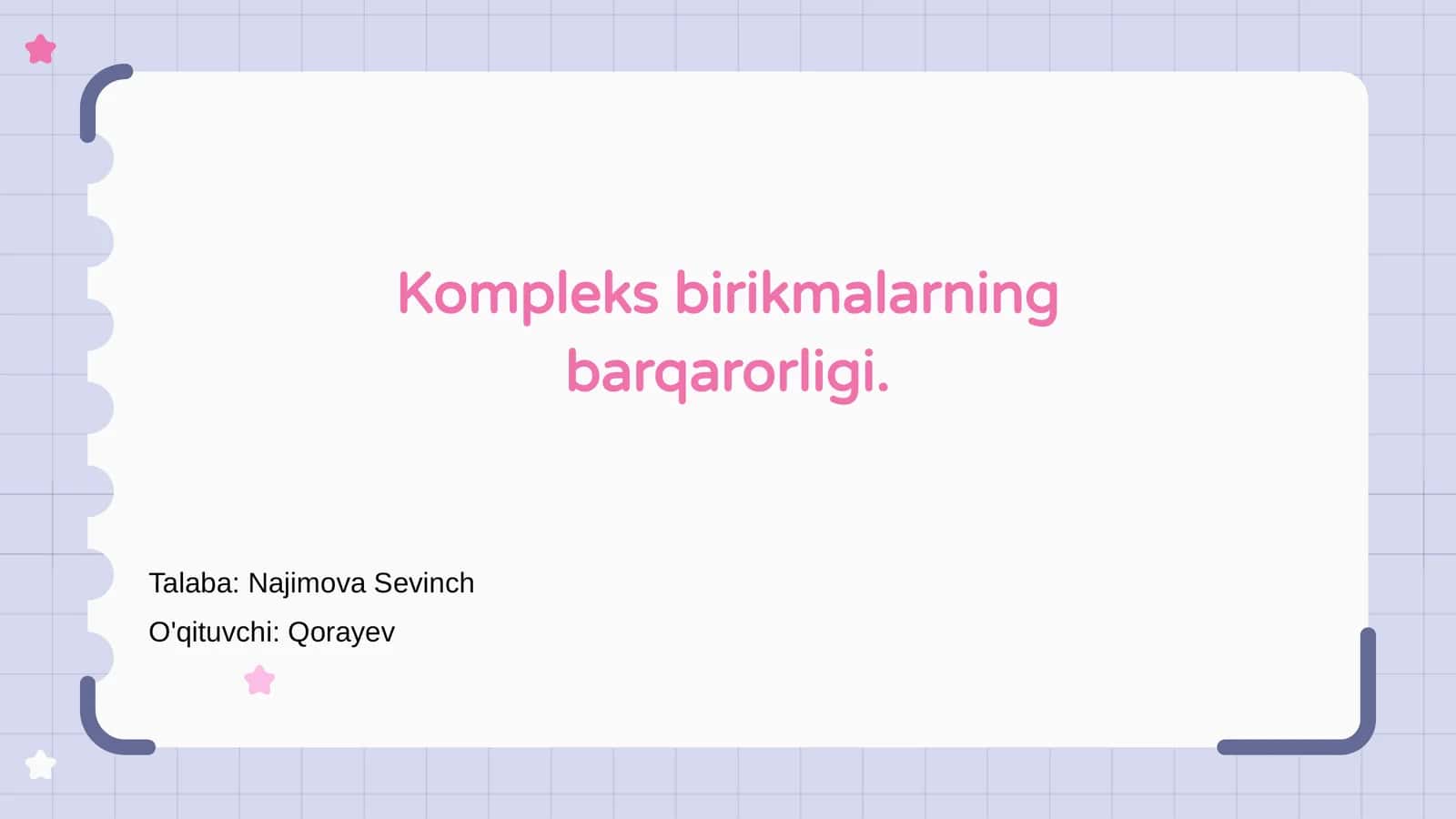 Kompleks birikmalarning barqarorligi