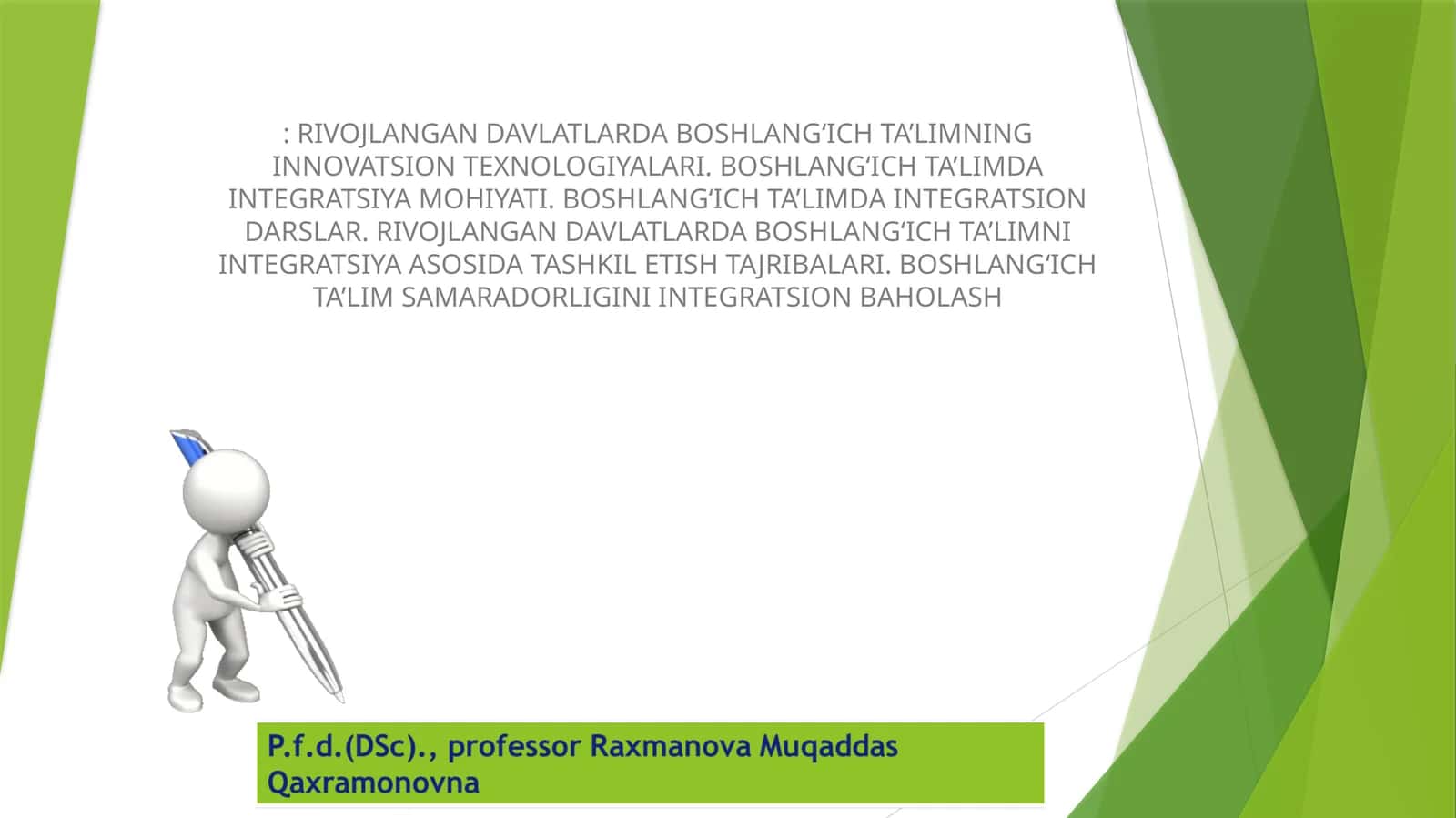 RIVOJLANGAN DAVLATLARDA BOSHLANGʻICH TA’LIMNING INNOVATSION TEXNOLOGIYALARI. BOSHLANGʻICH TA’LIMDA INTEGRATSIYA MOHIYATI. BOSHLANGʻICH TA’LIMDA INTEGRATSION DARSLAR. RIVOJLANGAN DAVLATLARDA BOSHLANGʻICH TA’LIMNI INTEGRATSIYA ASOSIDA TASHKIL ETISH TAJRIBALARI. BOSHLANGʻICH TA’LIM SAMARADORLIGINI INTEGRATSION BAHOLASH