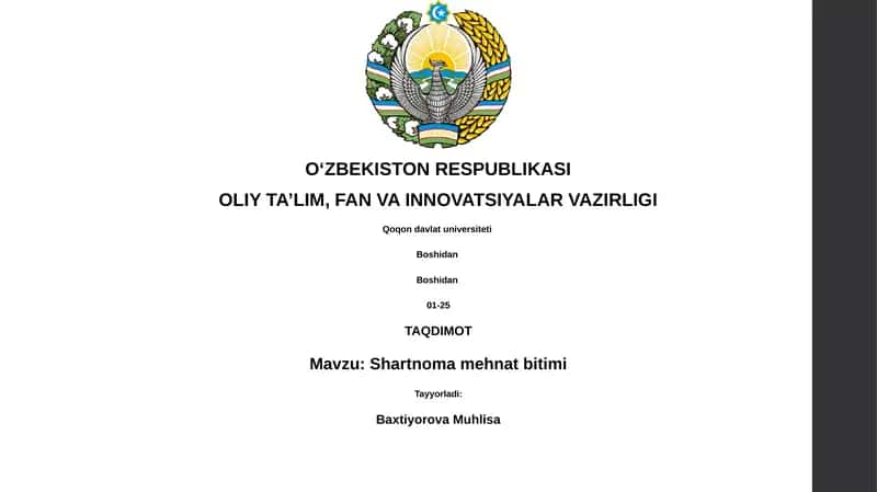 Shartnoma mehnat bitimi