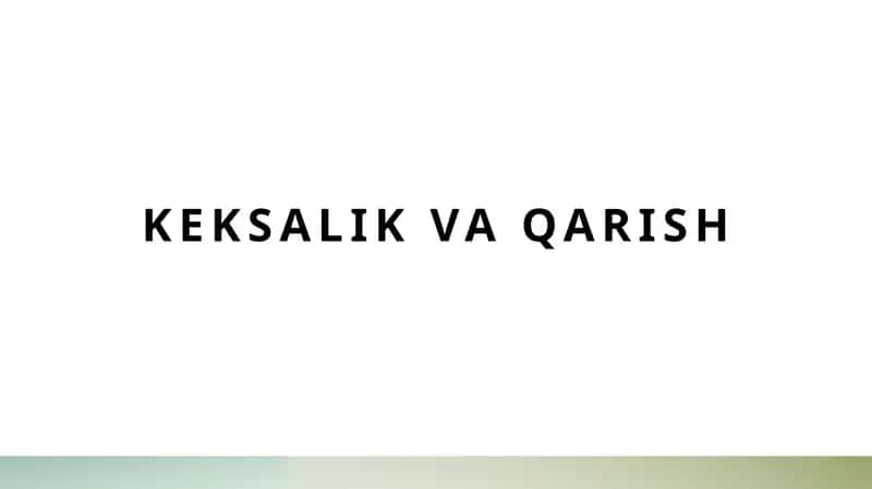 Keksalik va Qarish