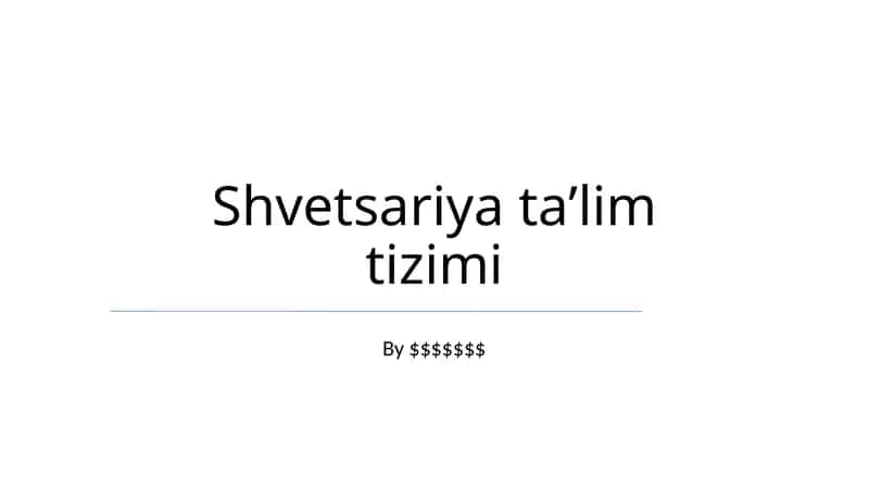 Shvetsariya taʼlim tizimi