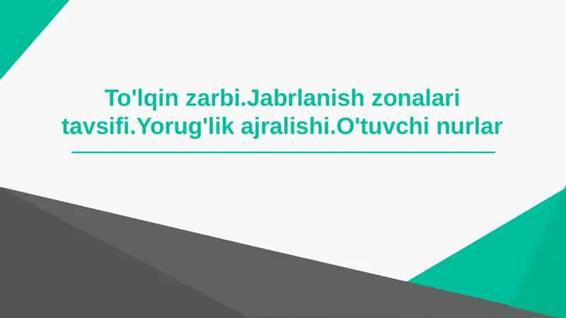 To'lqin zarbi va jabrlanish zonalari