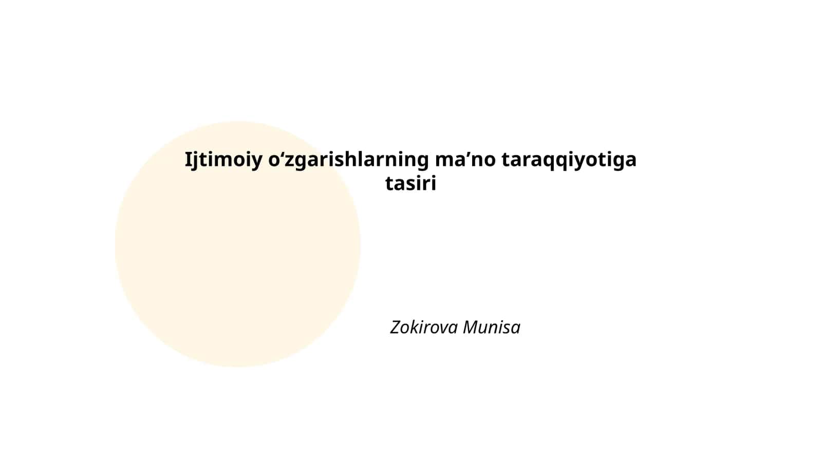 Ijtimoiy oʻzgarishlarning maʼno taraqqiyotiga tasiri