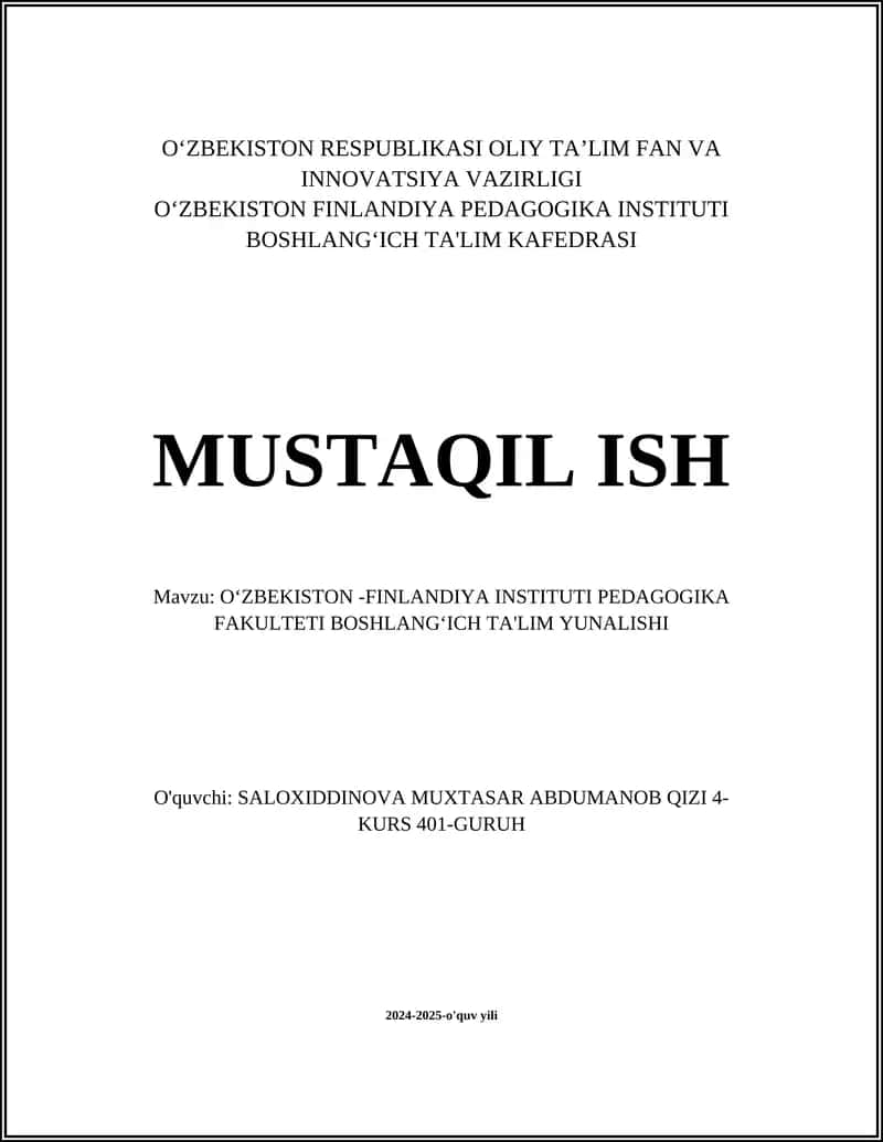 Boshlang‘ich ta'limda innovatsion usullar