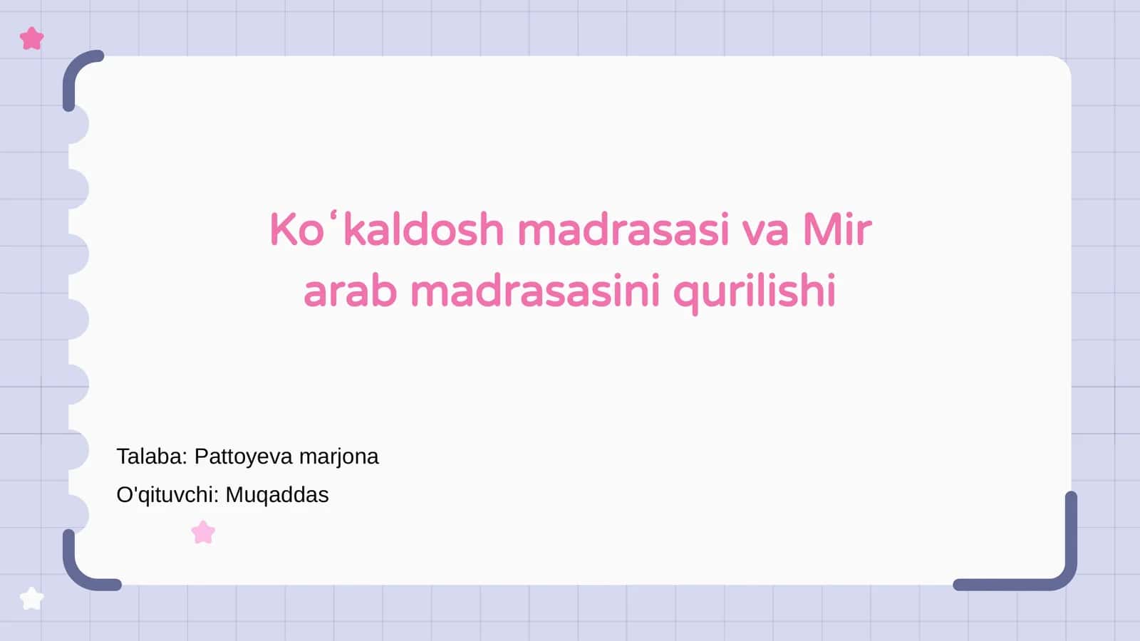 Koʻkaldosh madrasasi va Mir arab madrasasini qurilishi