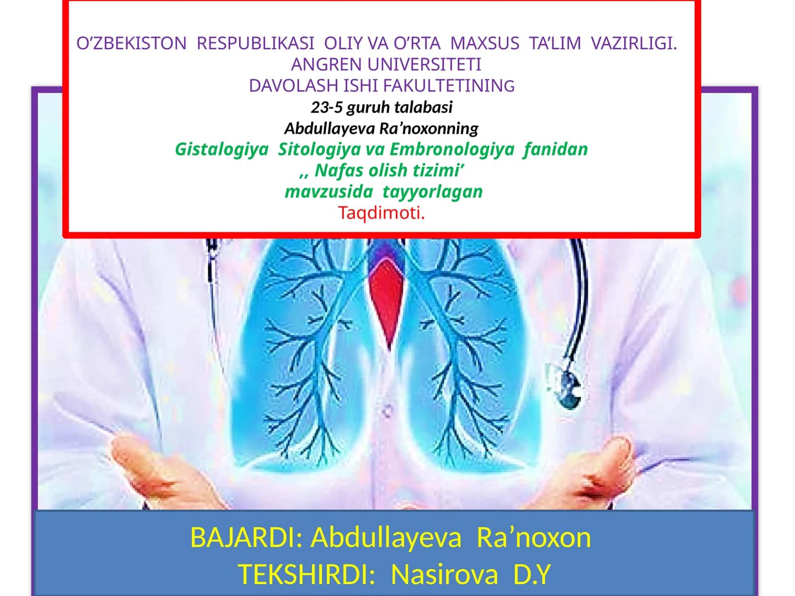 NAFAS OLISH TIZIMI TARAQQIYOTI