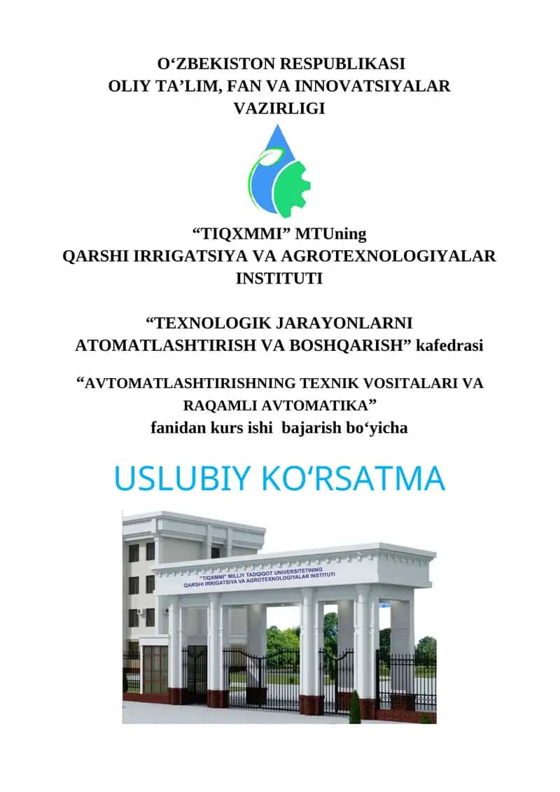 Uslubiy koʻrsatma
