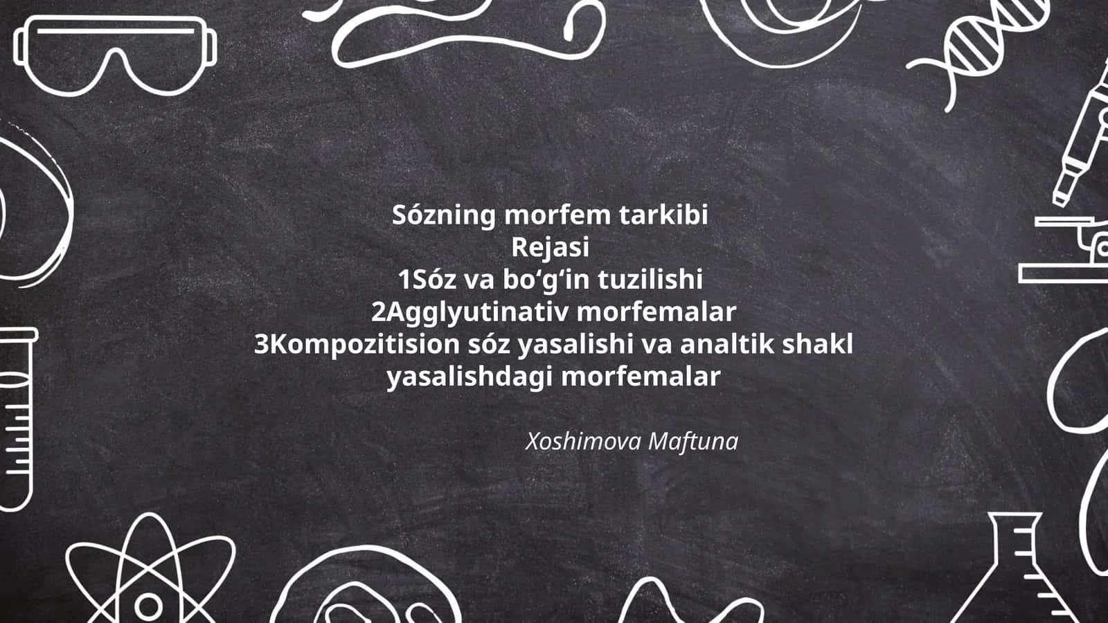 Sózning morfem tarkibi Rejasi