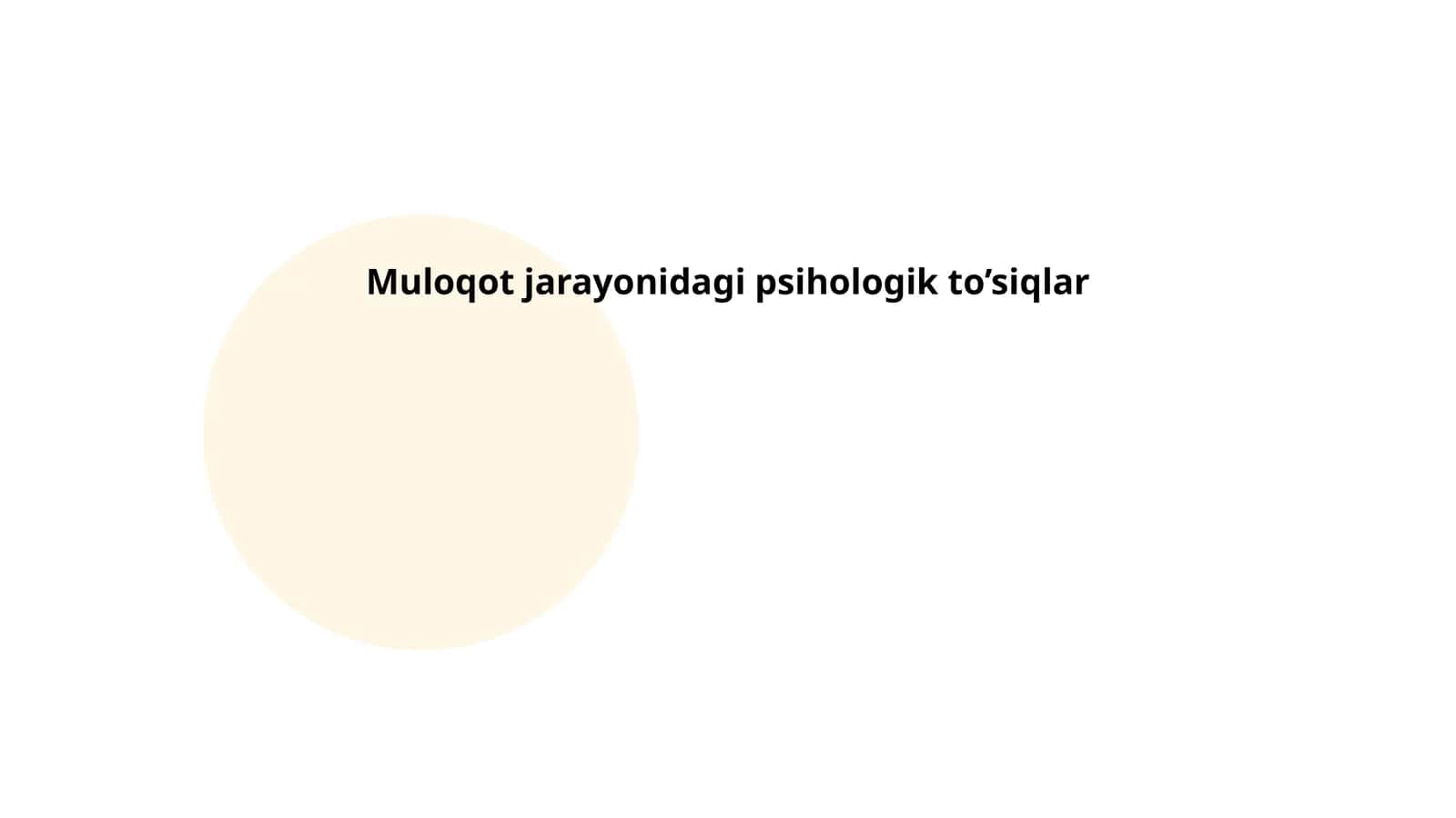 Muloqot jarayonidagi psihologik to’siqlar