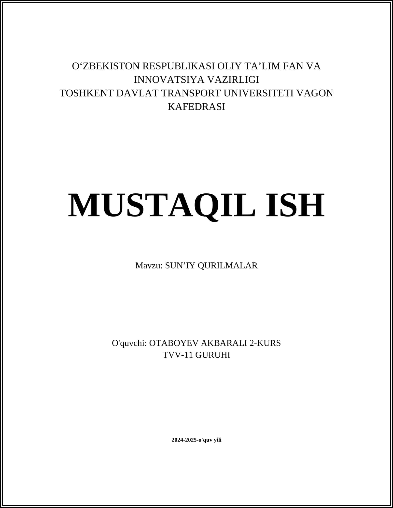 SUNʼIY QURILMALAR