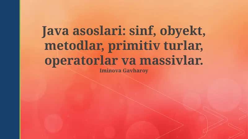 Java asoslari