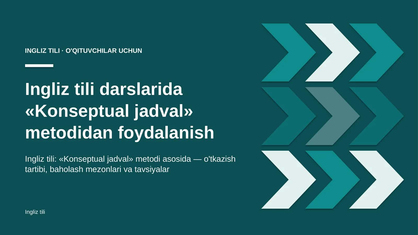 ingliz tili darslarida konseptual jadval metodidan foydalanish 6221