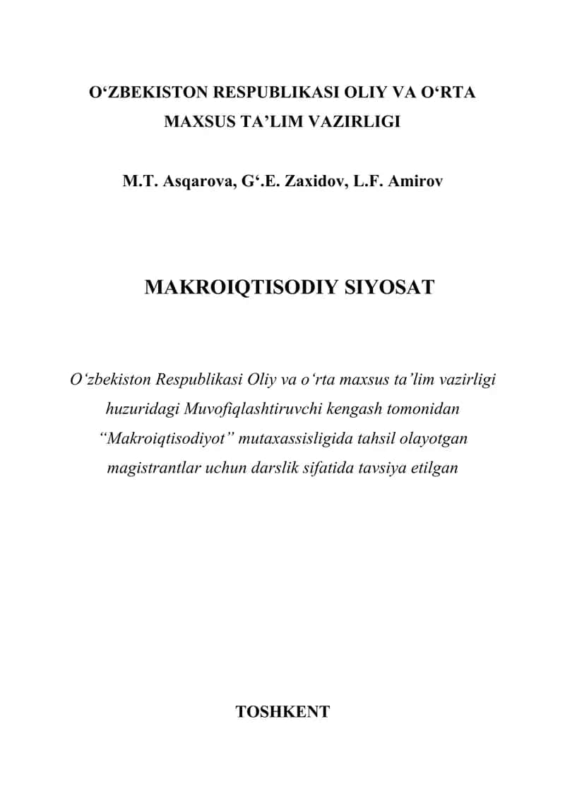 MAKROIQTISODIY SIYOSAT