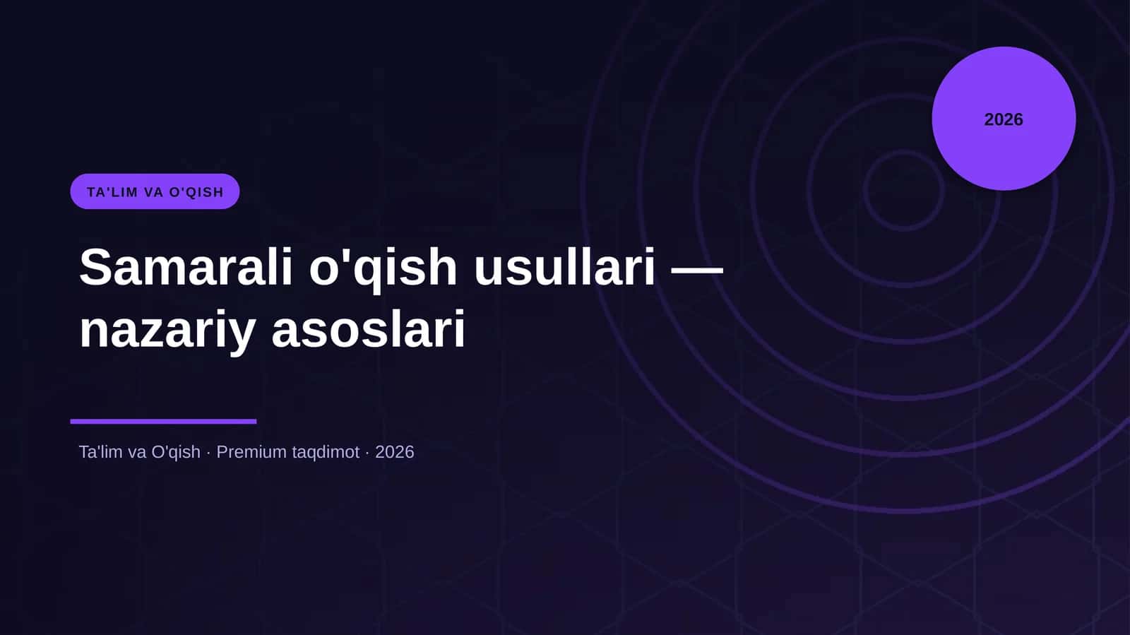 Samarali o'qish usullari — nazariy asoslari