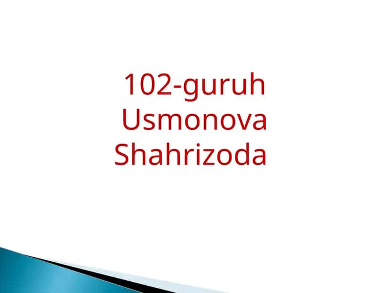 Usmonova Shahrizoda