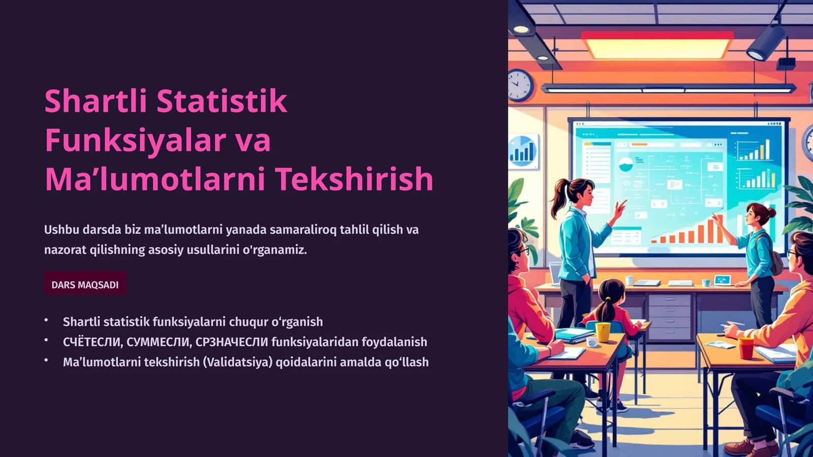 Shartli Statistik Funksiyalar va Ma’lumotlarni Tekshirish
