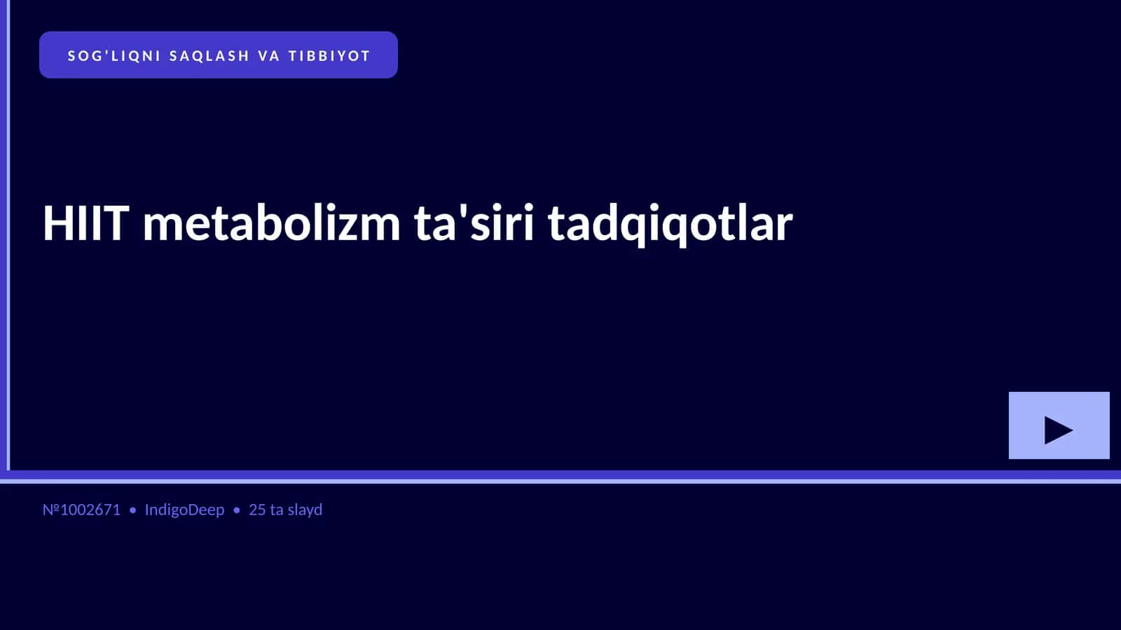 HIIT metabolizm ta'siri tadqiqotlar