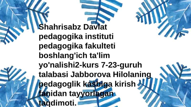 Islomdinig'oyalarining ta'lim tarbiyasi