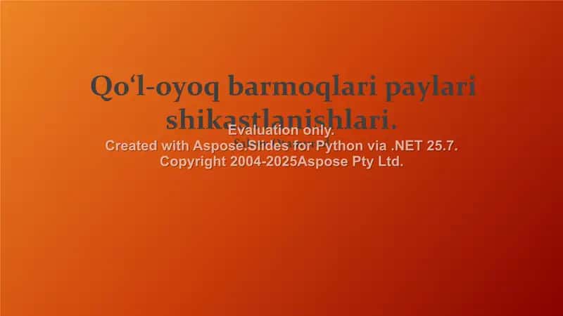 Qo‘l-oyoq barmoqlari paylari shikastlanishlari