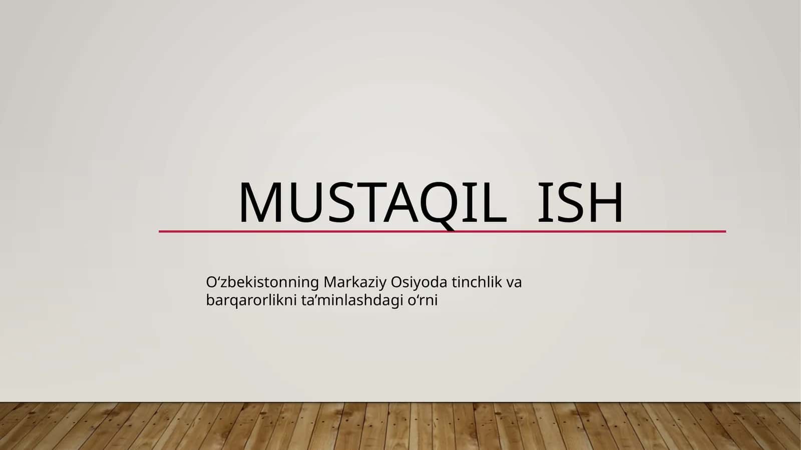 Oʻzbekistonning Markaziy Osiyo dasturining tuzilishi