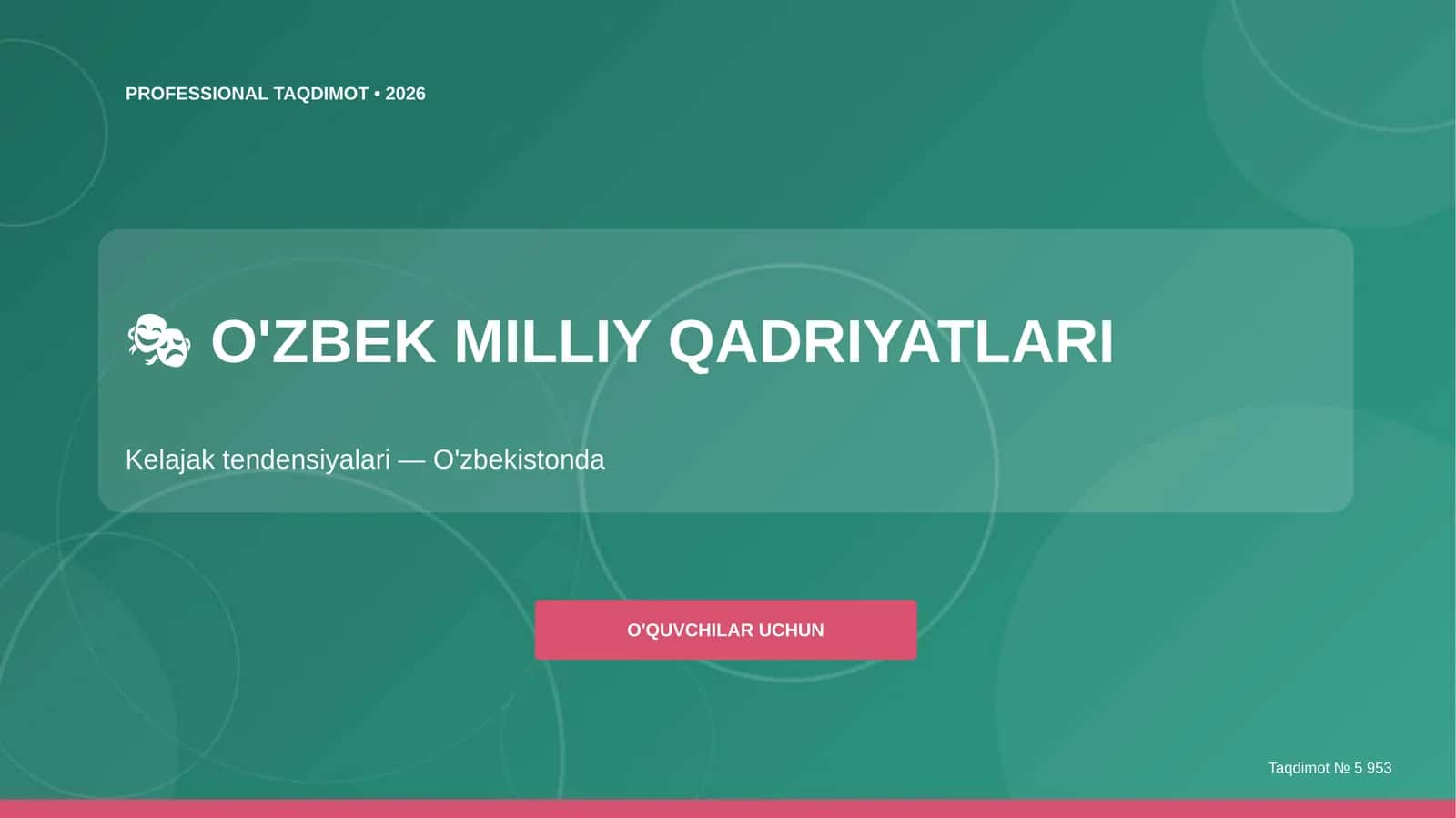 O'zbek Milliy Qadriyatlari Kelajak Tendensiyalari