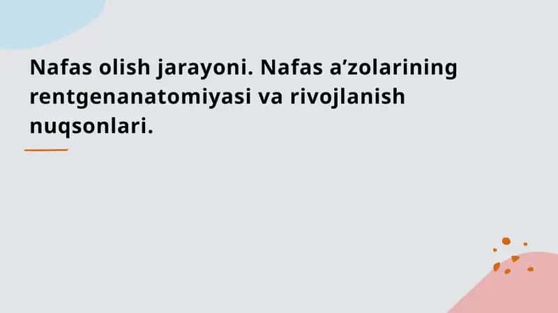 Nafas olish jarayoni