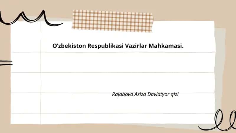 O’zbekiston Respublikasi Vazirlar Mahkamasi