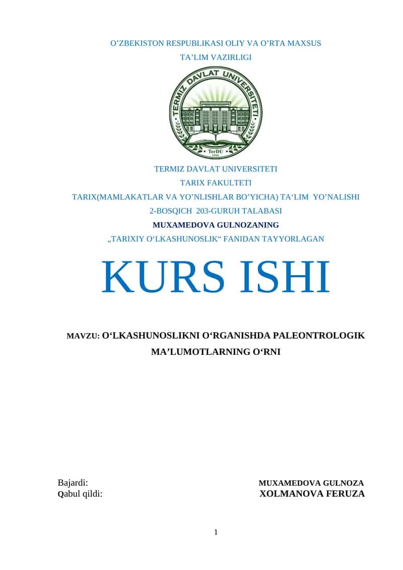"Tarixiy O‘lkashunoslik"