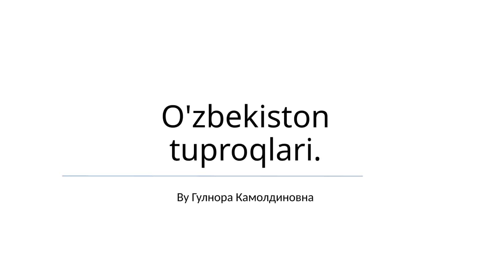 O'zbekiston tuproqlari