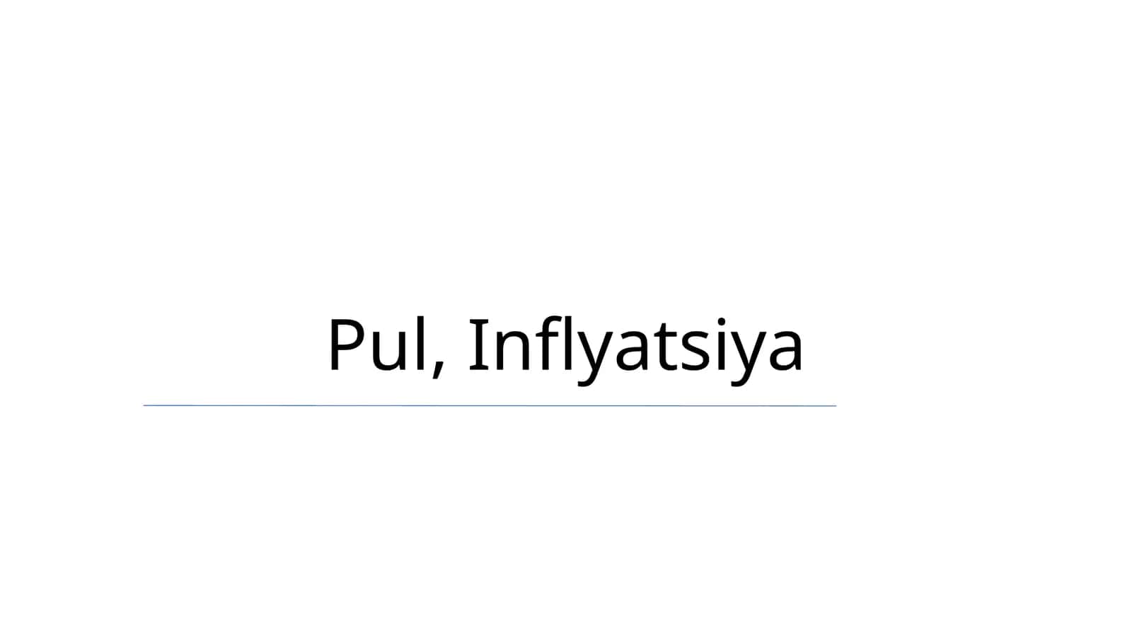 Pul, Inflyatsiya