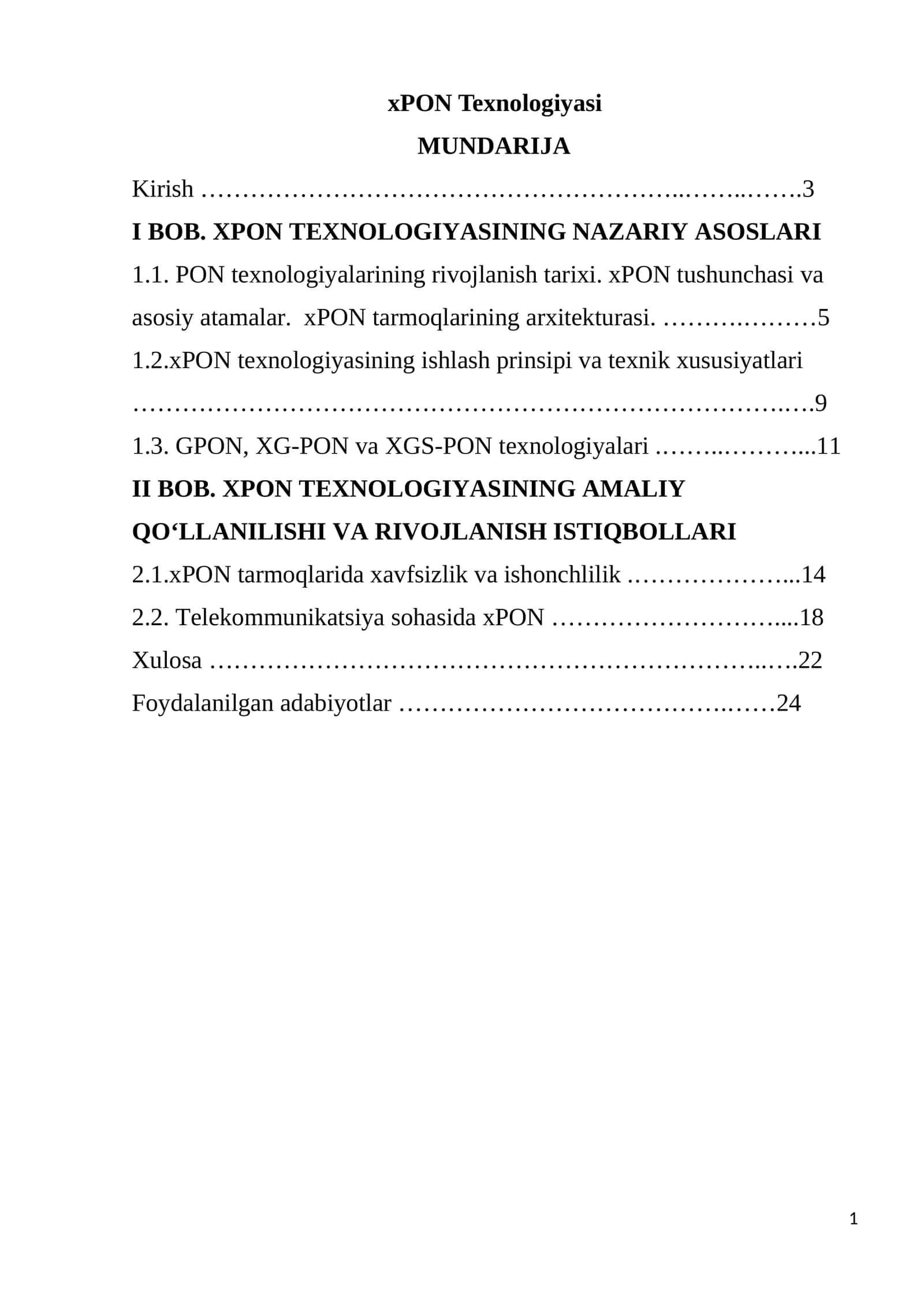 xPON Texnologiyasi