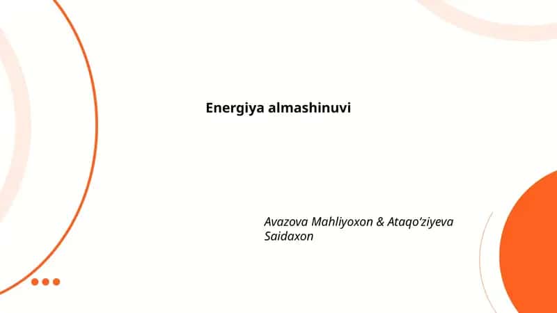 Energiya almashinuvi