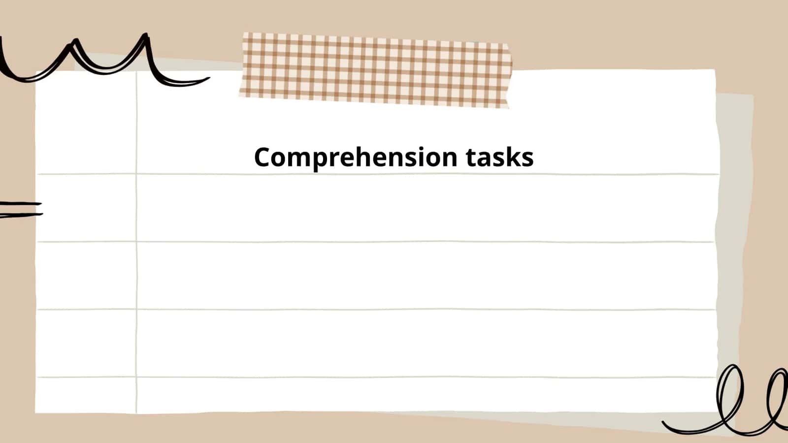 Comprehension tasks